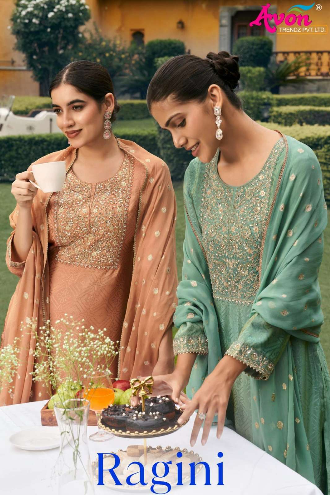 AVON RAGINI KANJIVARAM TISSUE SILK SUIT WITH EMBROIDERY WORK 