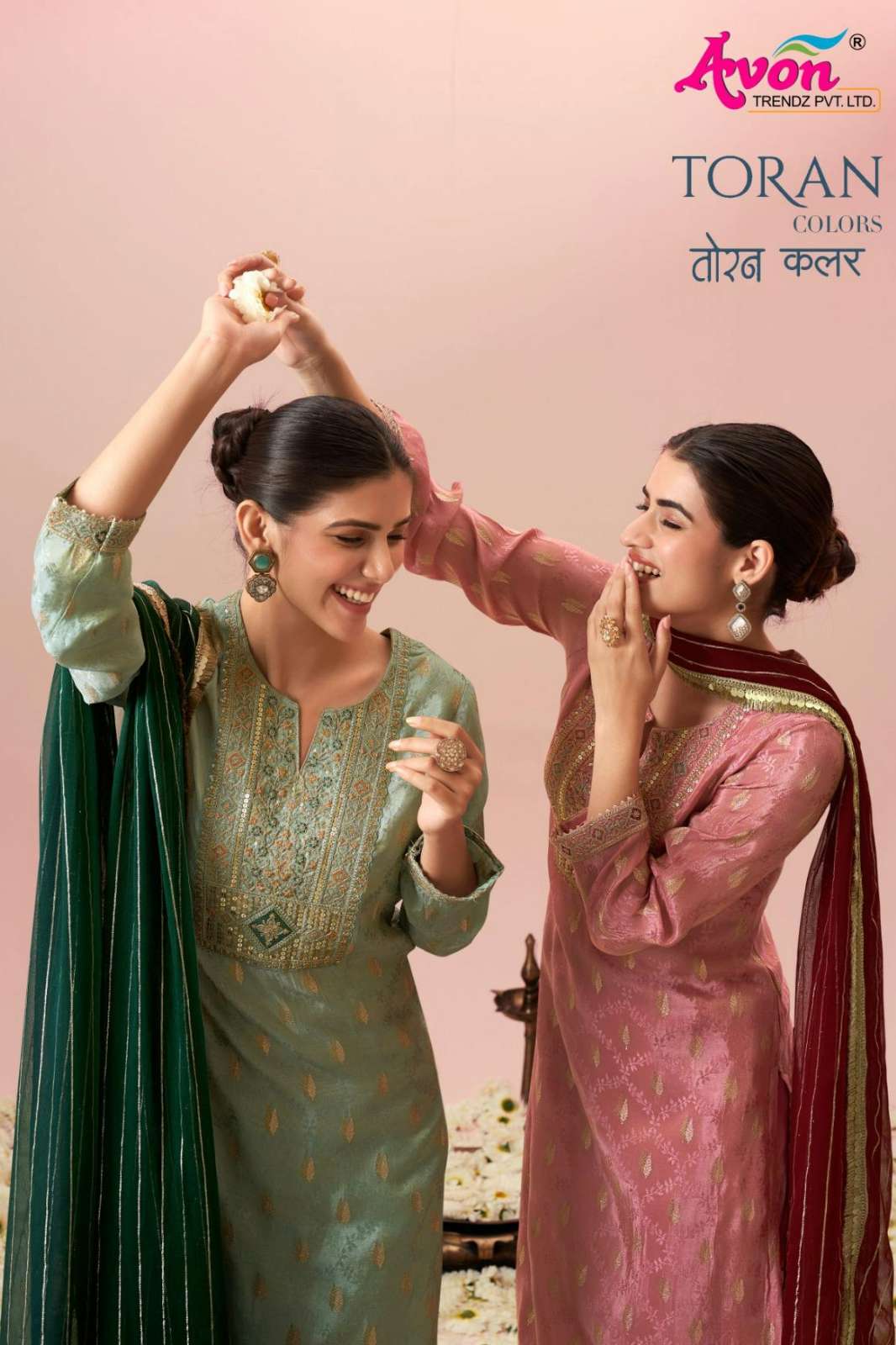 AVON TORAN COLORS KANJIVARAM TISSUE SILK SUIT WITH SEQUENCE & EMBROIDERY WORK