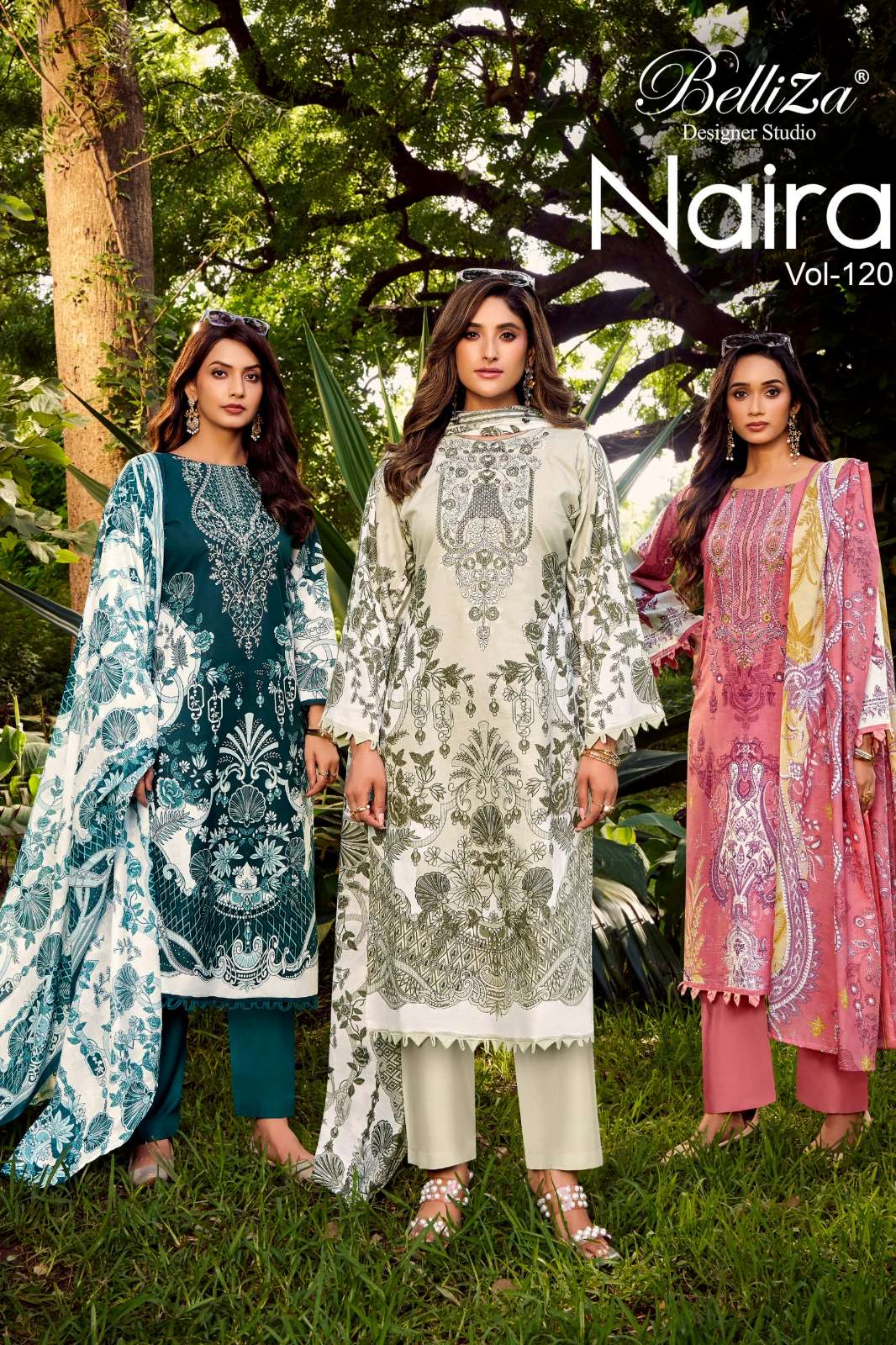 Belliza NAIRA VOL 120 Pure Malmal Cotton Digital Printed Suit with Embroidery