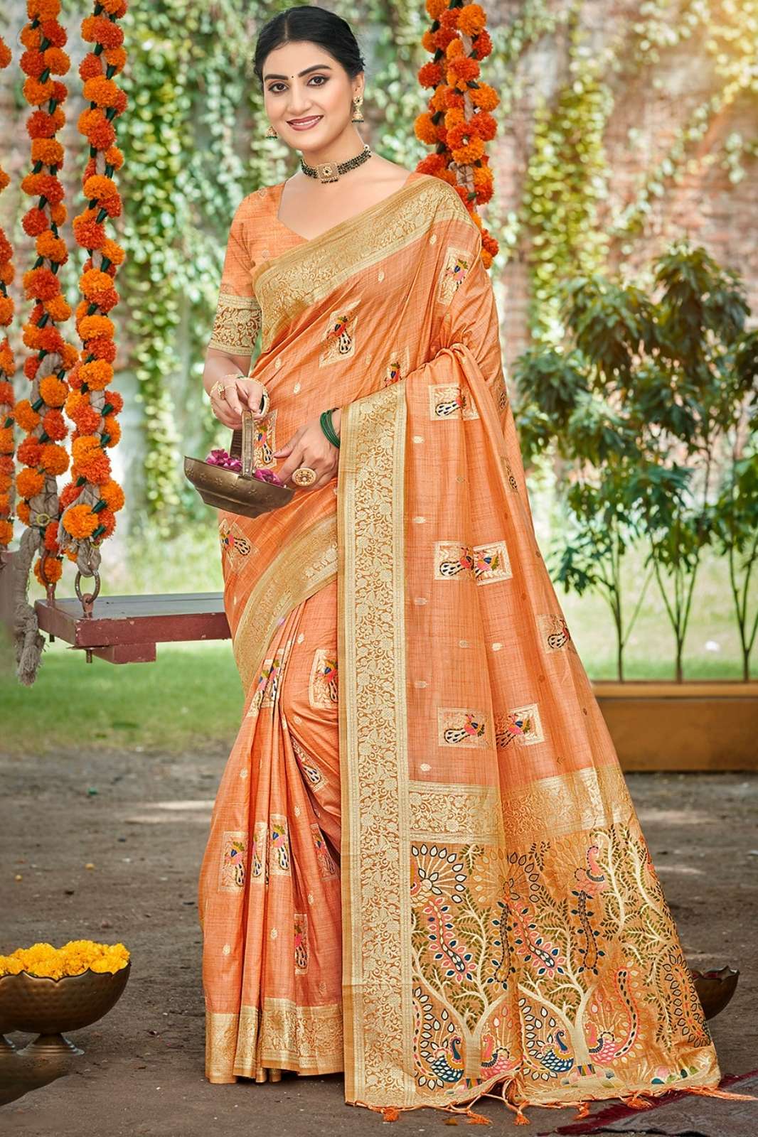 Bunawat ANJALI 1001 TO 1006 HAVY ASSAM SILK WITH MEENA SAREE