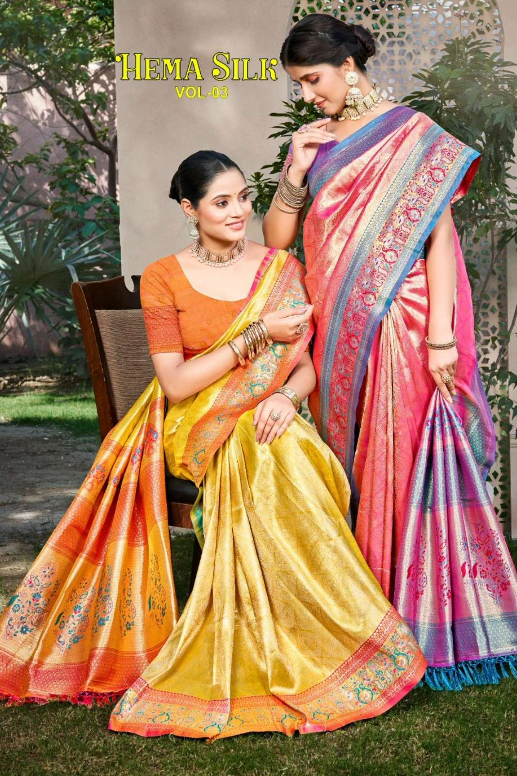 Bunawat Hema silk Vol 3 1001 to 1006 Kanjivaram Silk Designer Border Saree