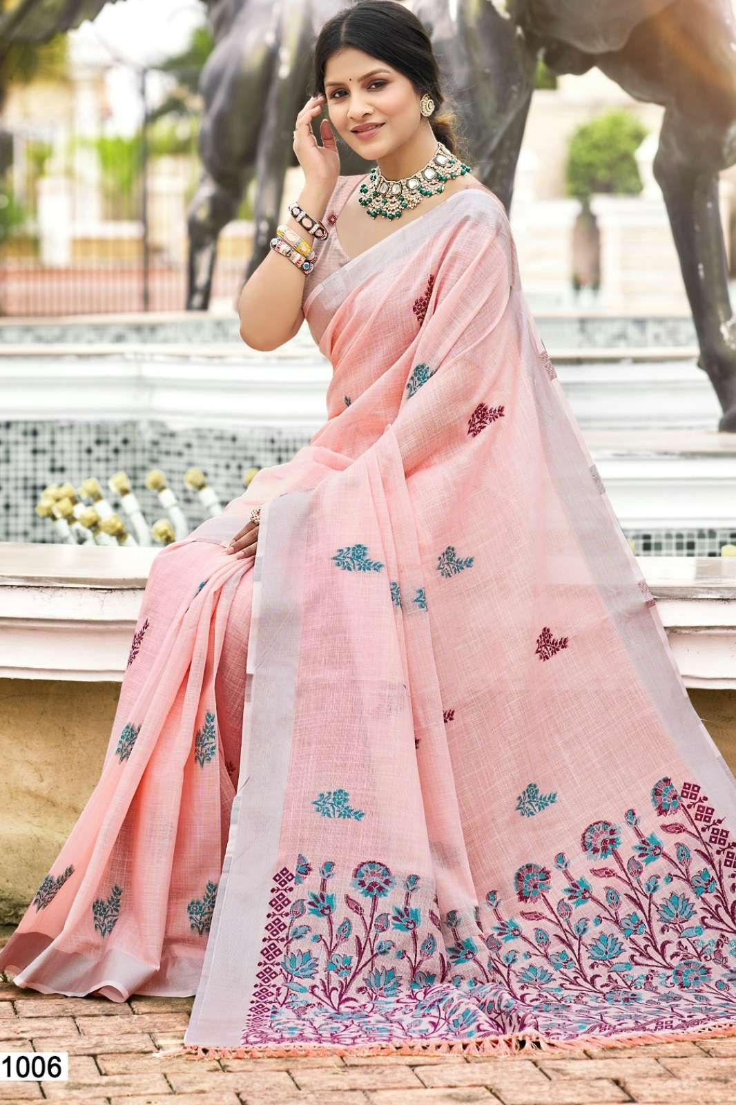 Bunawat LOVELY LADY 1001 TO 1006 Indian Women Designer Linen Saree