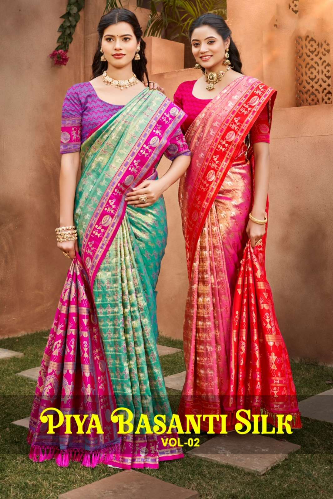 Bunawat Piya Basanti Silk Vol 2 1001 To 1006 Kanjivaram Silk with Woven Work Saree