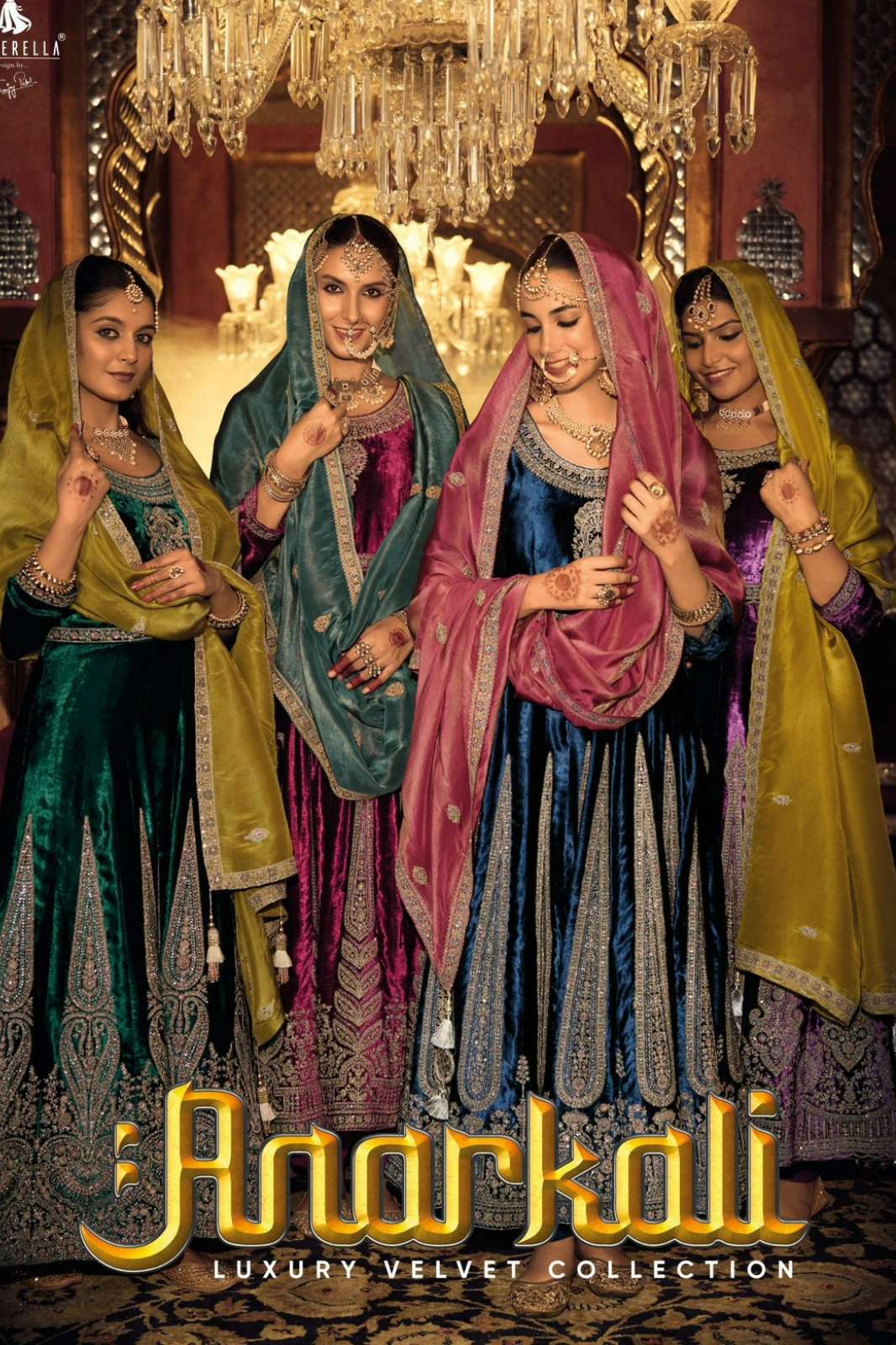 CINDRELLA ANARKALI PURE VISCOSE VELVET SUIT WITH EMBROIDERY WORK