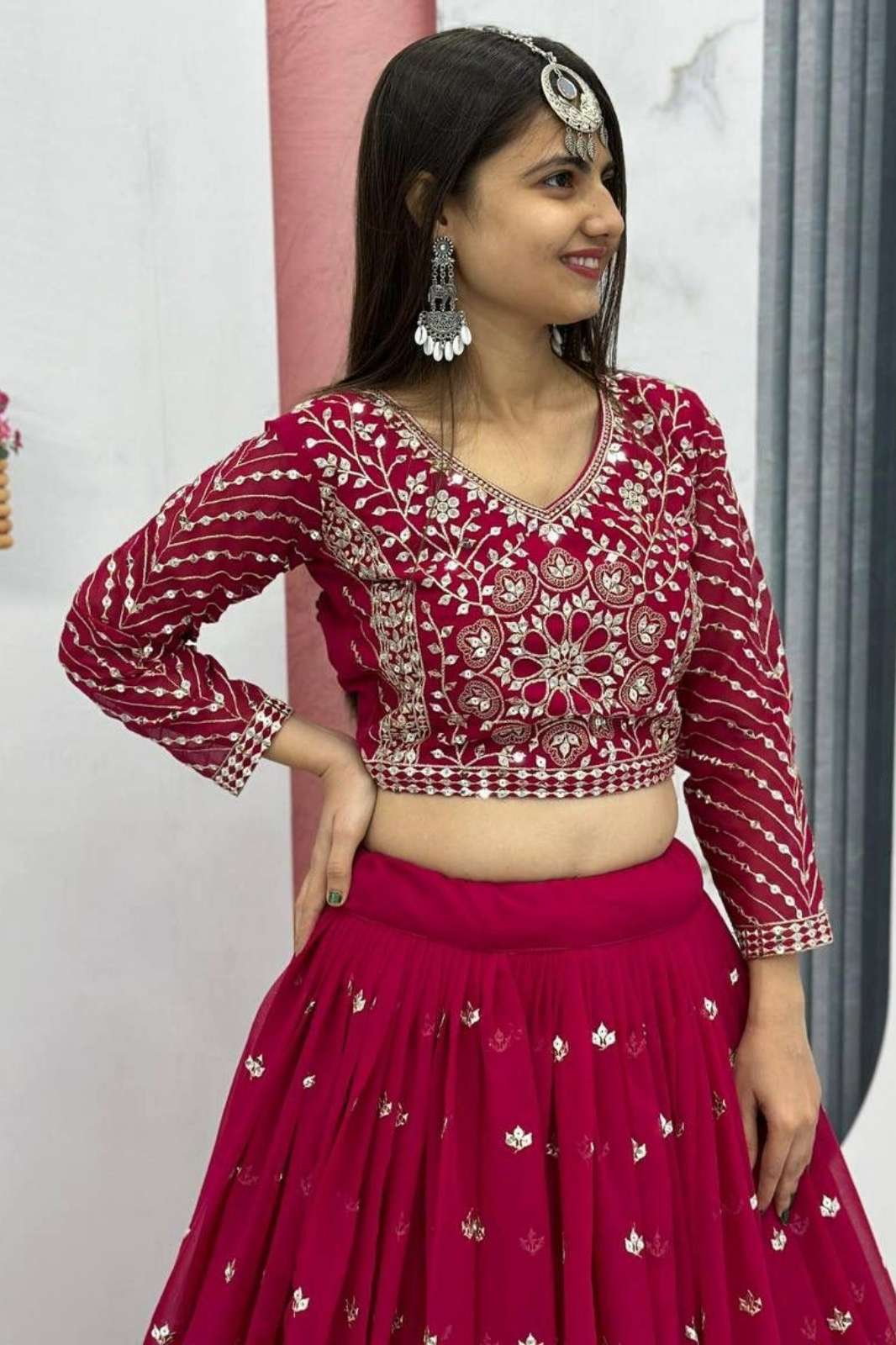 Crazy Cloths nx 012 Heavy Fox Georgette Embroidered Lehenga Choli