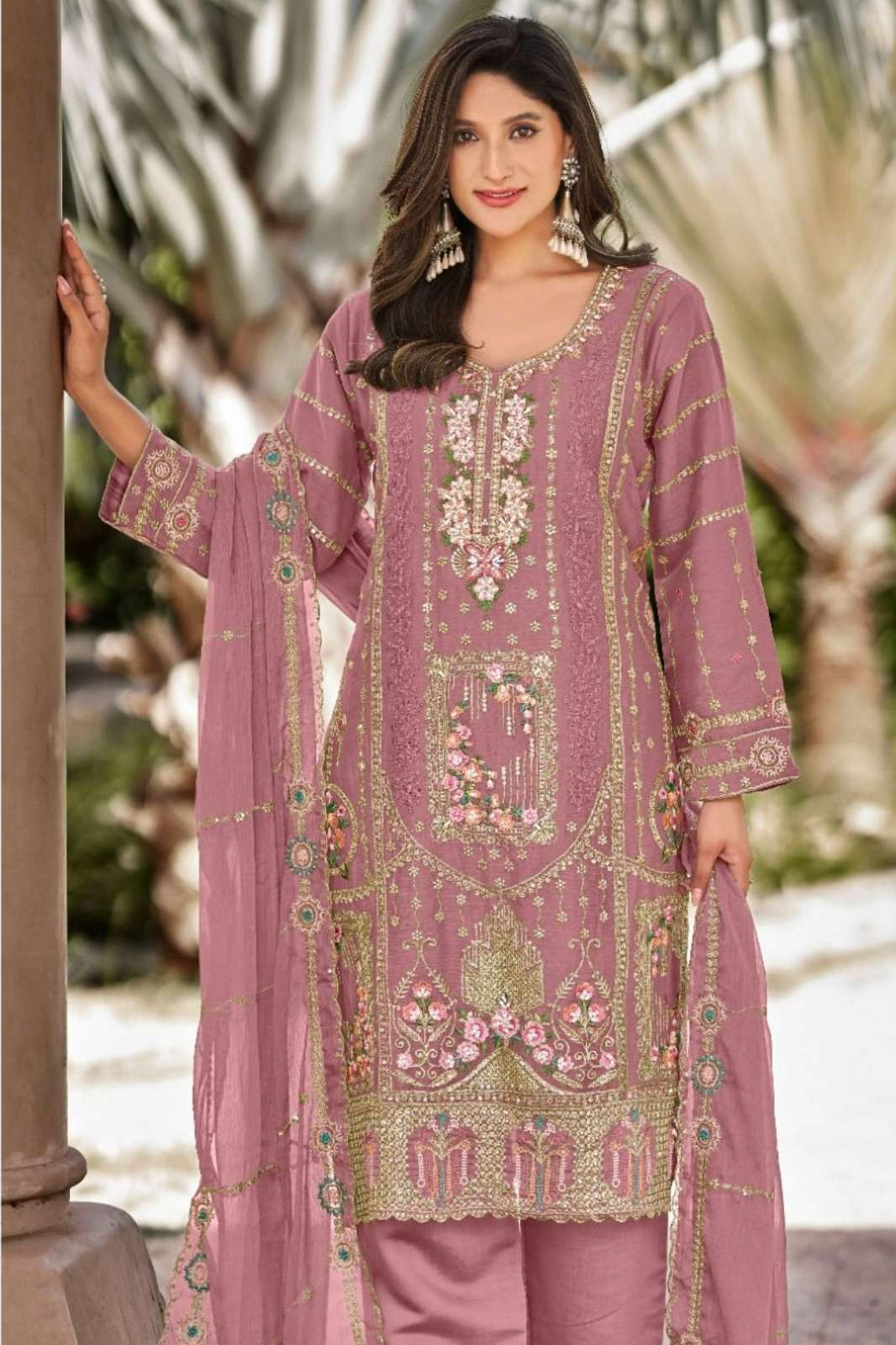 DEEPSY SUITS D 2252 Chiffon Embroidery & Khatli Work Pakistani Suit 
