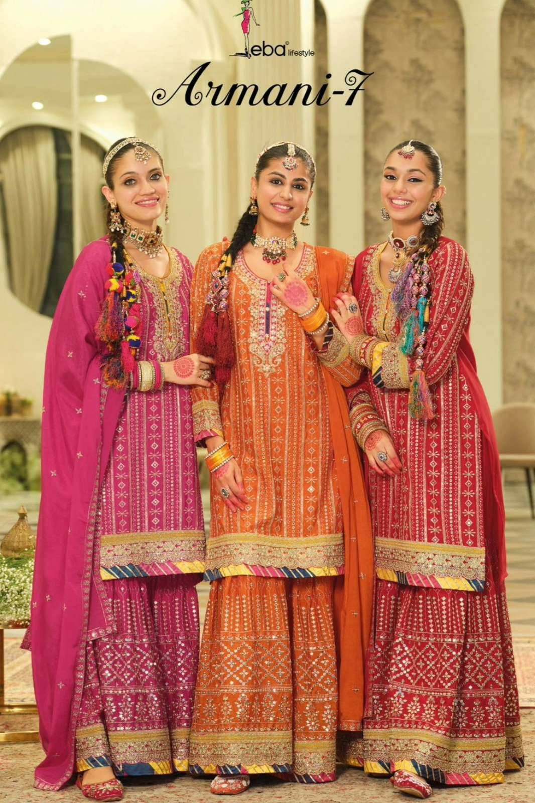 Eba Armani 7 Ready to Wear Beautiful Chinon Embroidery work Salwar Suit