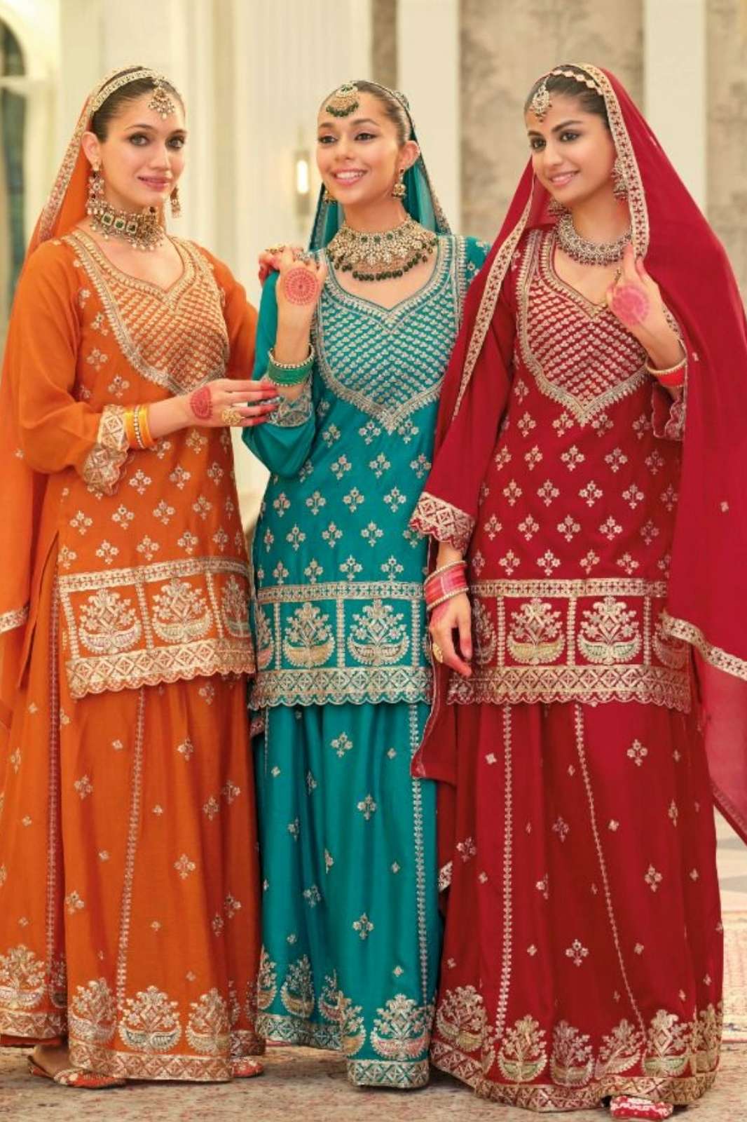 Eba Rangoli Ready to Wear Beautiful Chinon Embroidery work Salwar Suit