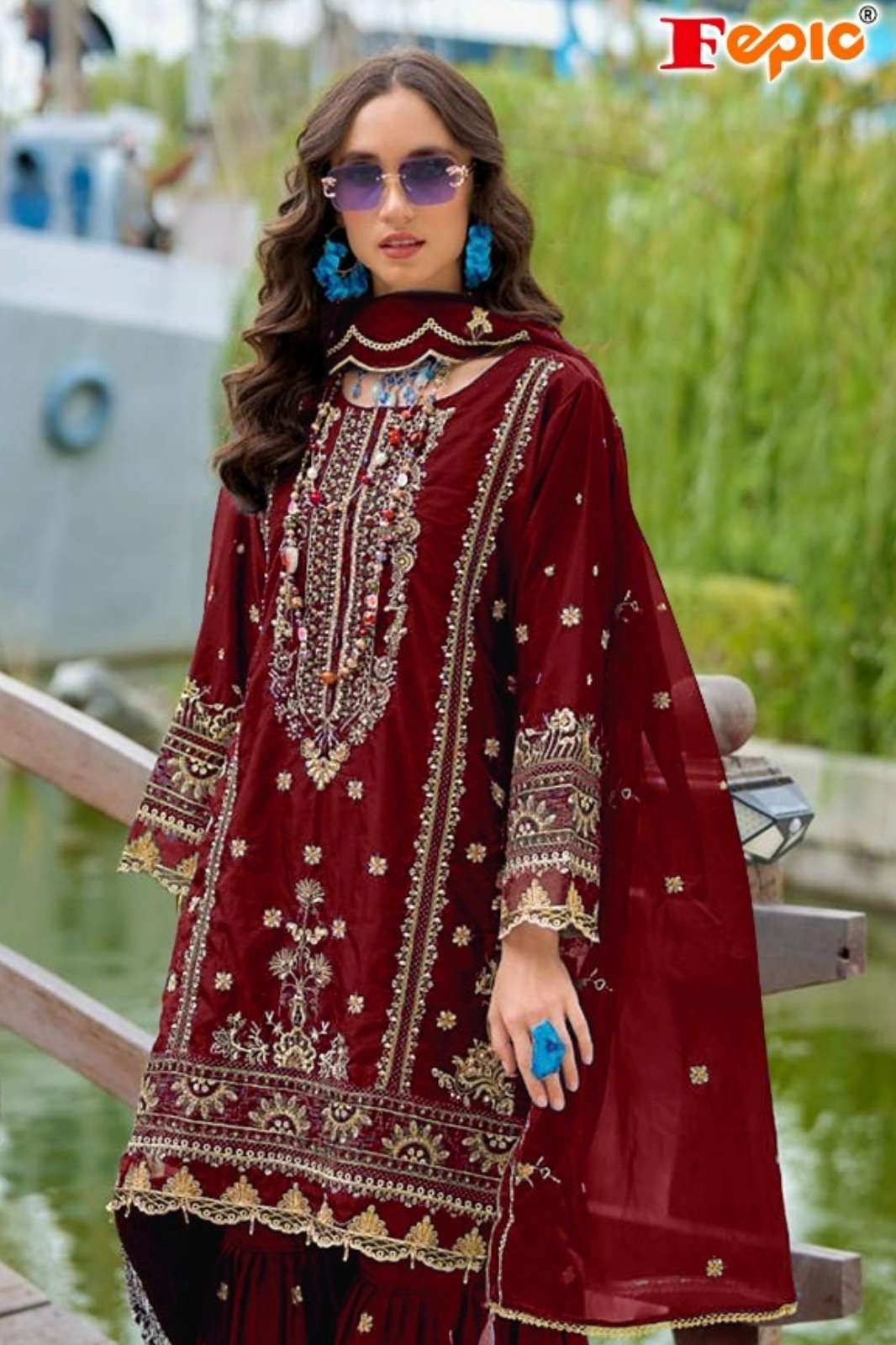 Fepic ROSEMEEN 1918 Organza Embroidered Pakistani Suit 