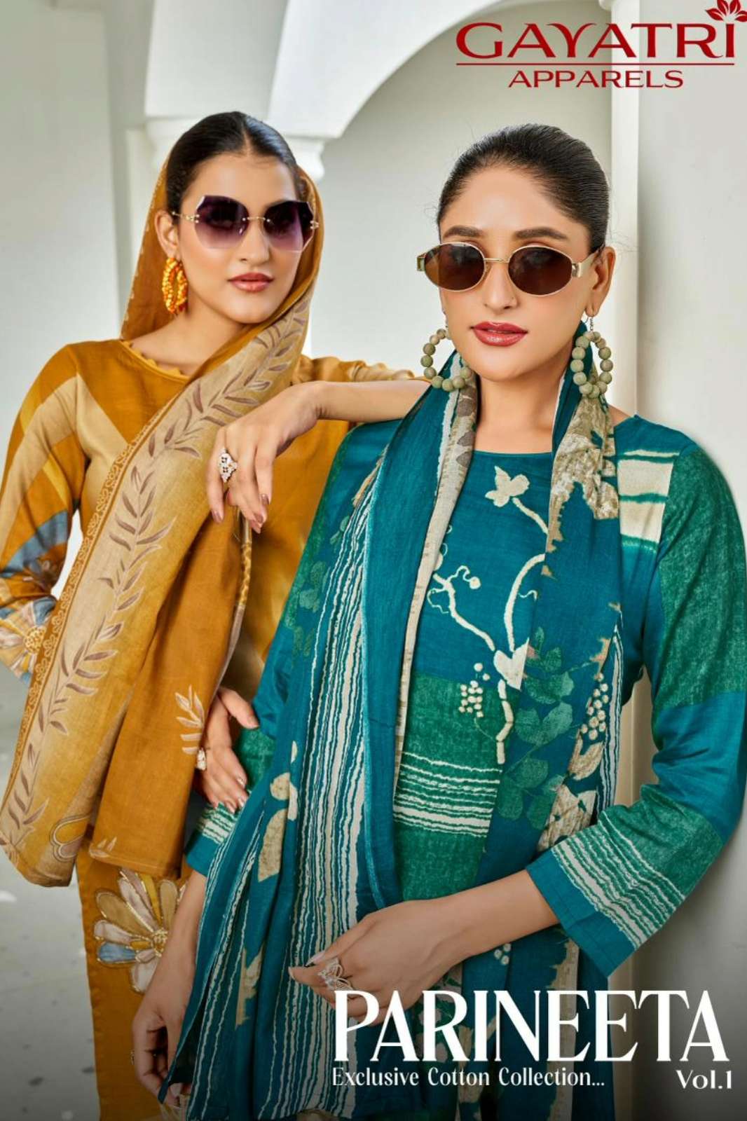 GAYATRI APPARELS PARINEETA VOL 1 JAM COTTON DIGITAL PRINT & CUT DANA WORK SUIT