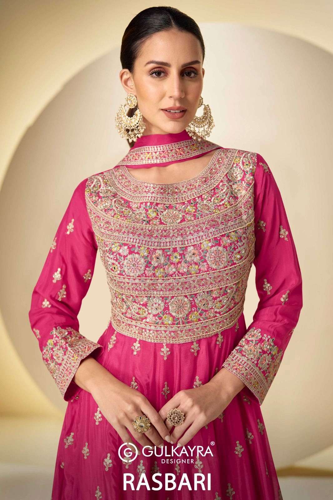 Gulkayra RASBARI Ready to Wear Embroidered Real Chinon Anarkali Suit