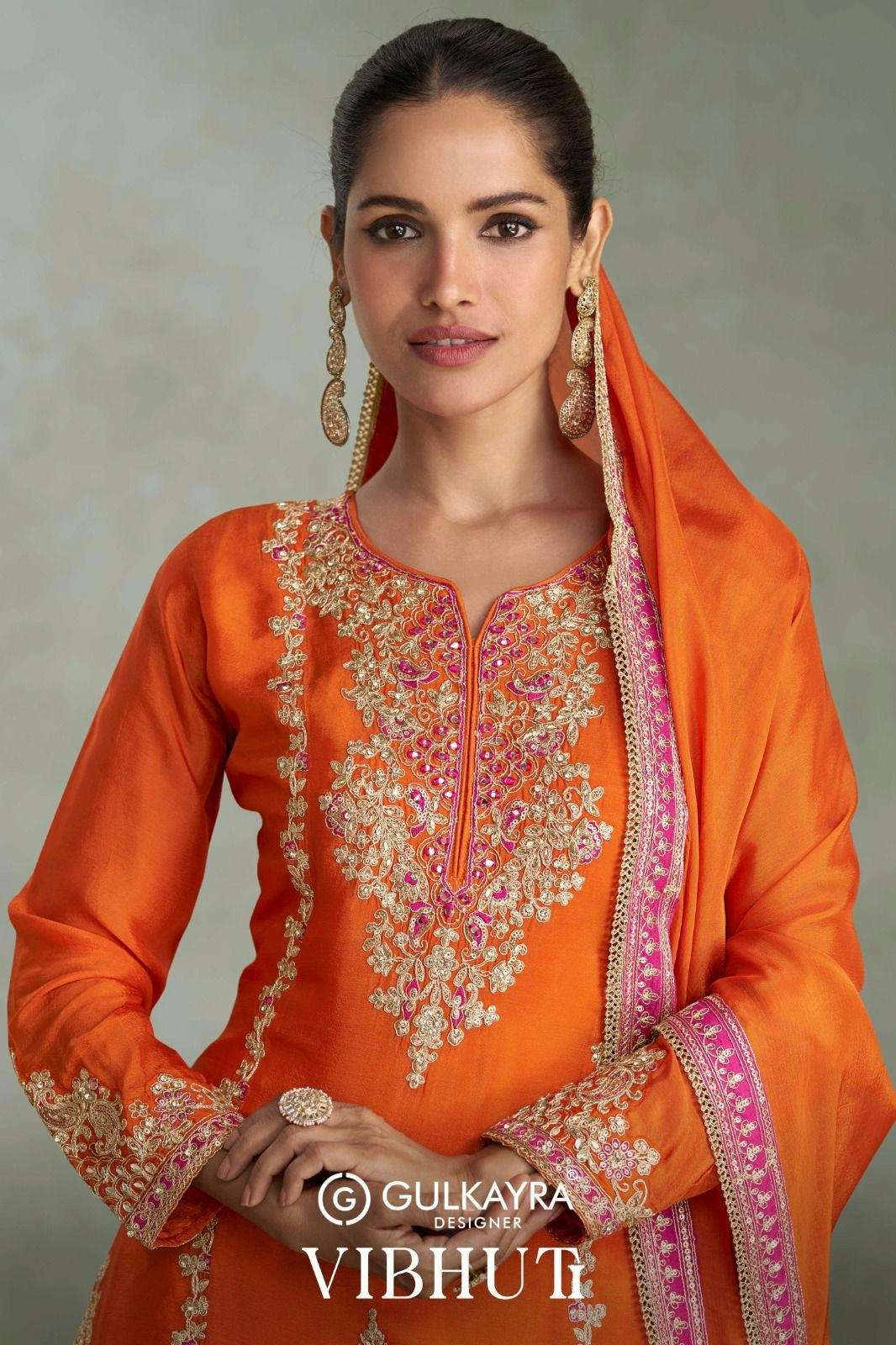 Gulkayra VIBHUTI Ready to wear Premium Embroidered Real Chinon Suit