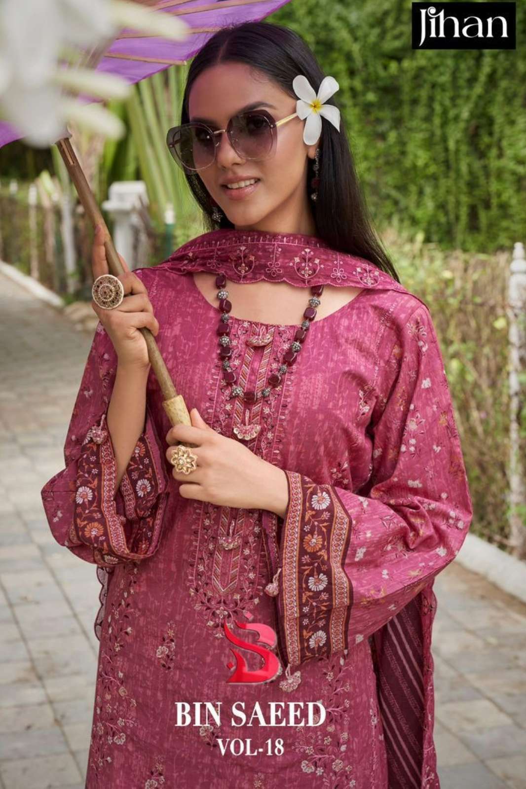JIHAN BIN SAEED VOL 18 PURE LAWN PRINTED & EMBRODERED PAKISTANI SUIT
