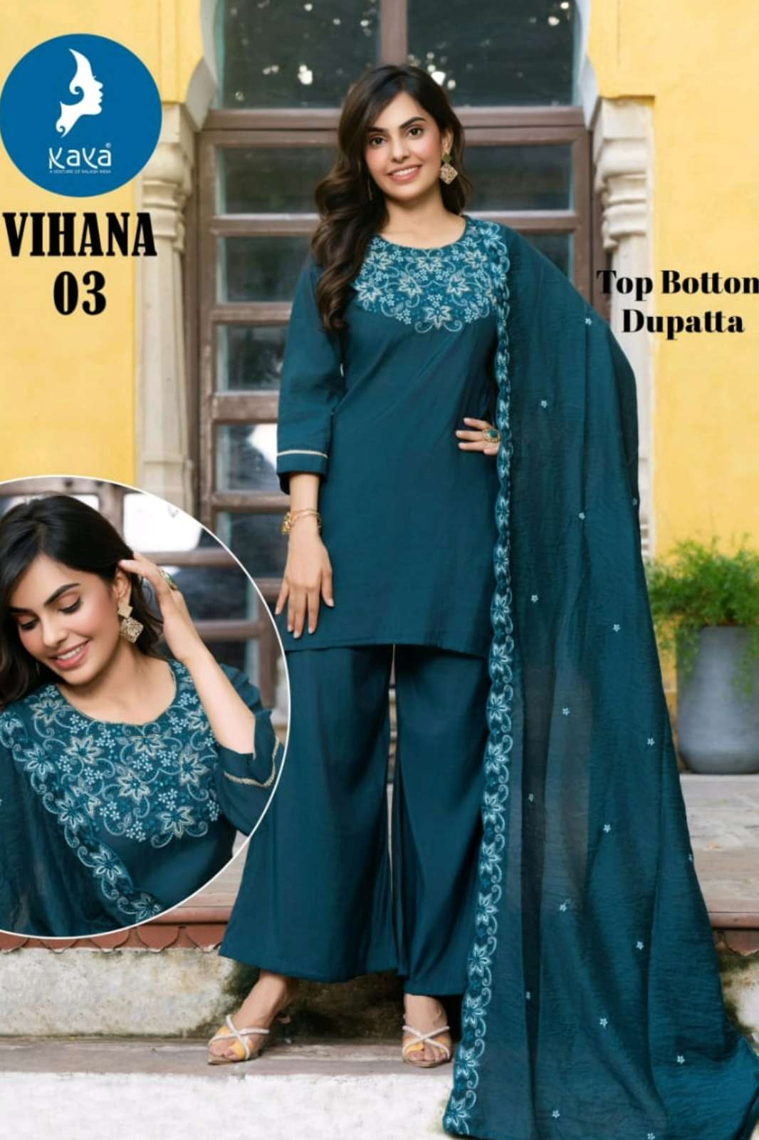 Kaya VIHANA Ready to Wear Romal Silk Suit with Embroidery Work 