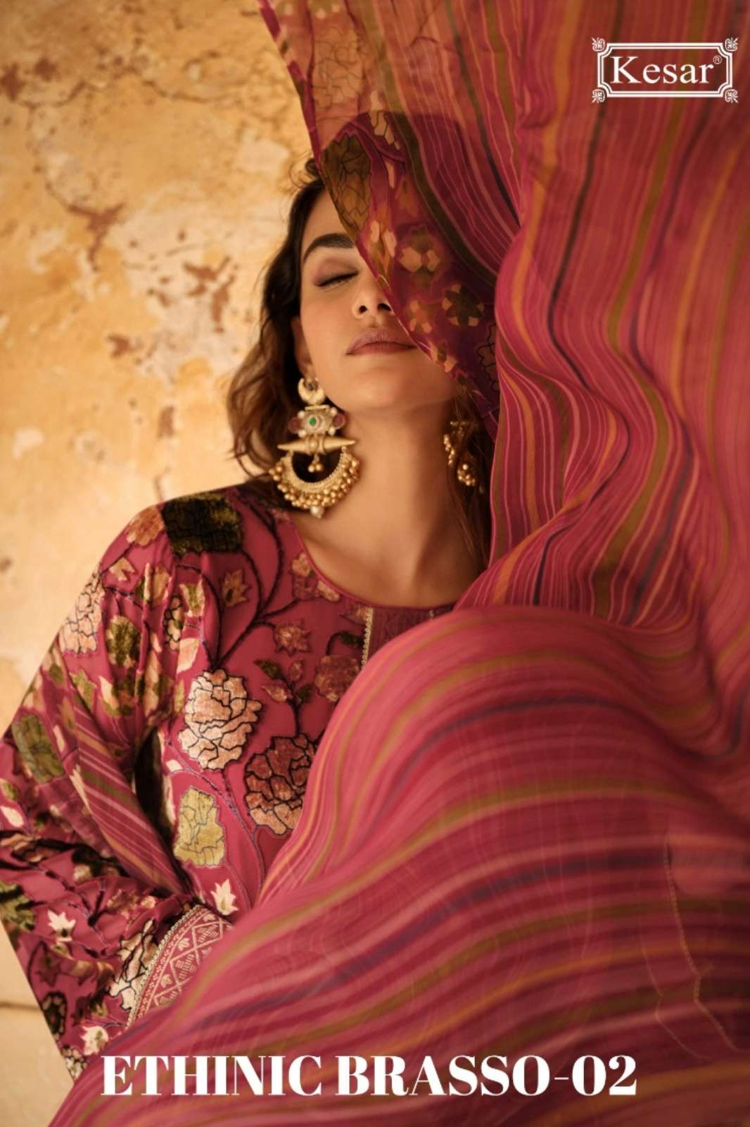 KESAR ETHINIC BRASSO 02 VELVET BRASSO PRINT WEAVING HANDWORK SUIT 