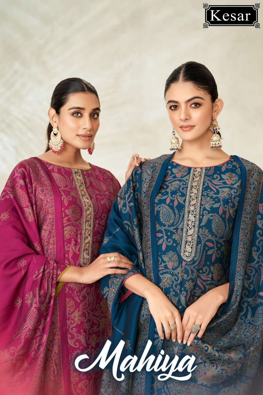 KESAR MAHIYA 4001 SOFT SILK PASHΜΙΝΑ DIGITALLY PRINT & EMBROIDERED SUIT 