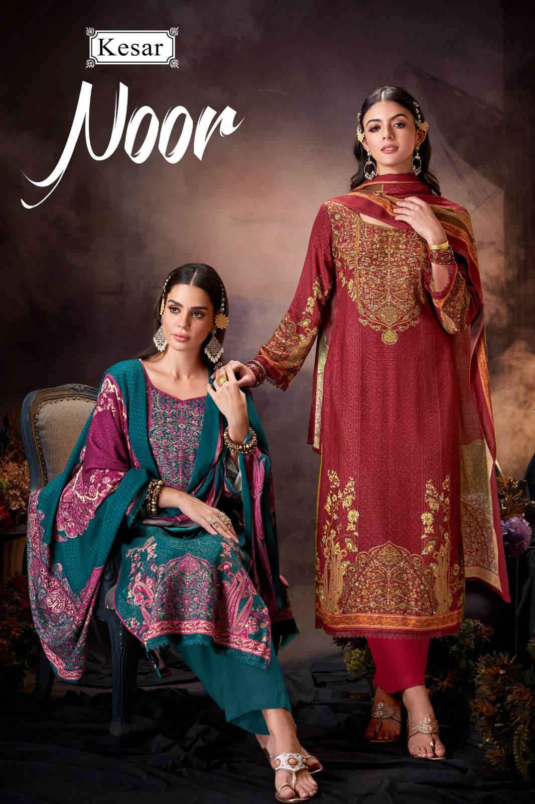 KESAR NOOR PURE VISCOSE PASHMINA SHIMMER DIGITALLY PRINTED SUIT 