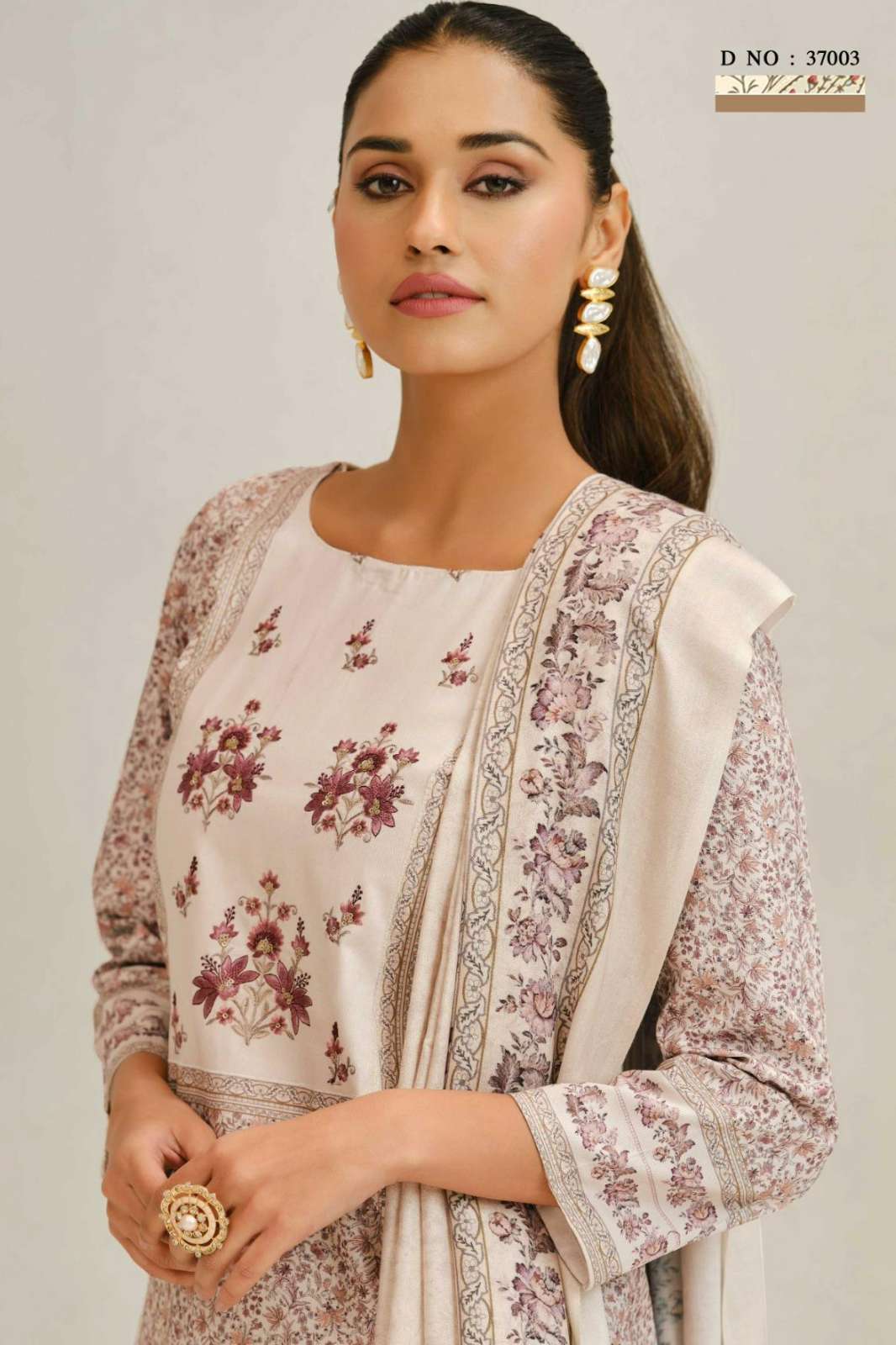 KESAR SEERAT 37001 PURE VISCOSE CORD PASHMINA SUIT WITH EMBROIDERY
