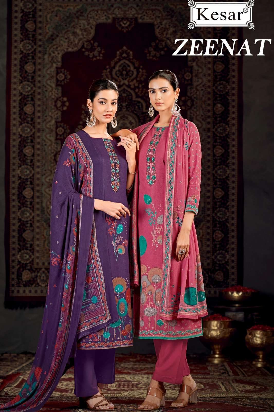 KESAR ZEENAT 5001 PURE VISCOSE PASHMINA DIGITALLY PRINTED SUIT
