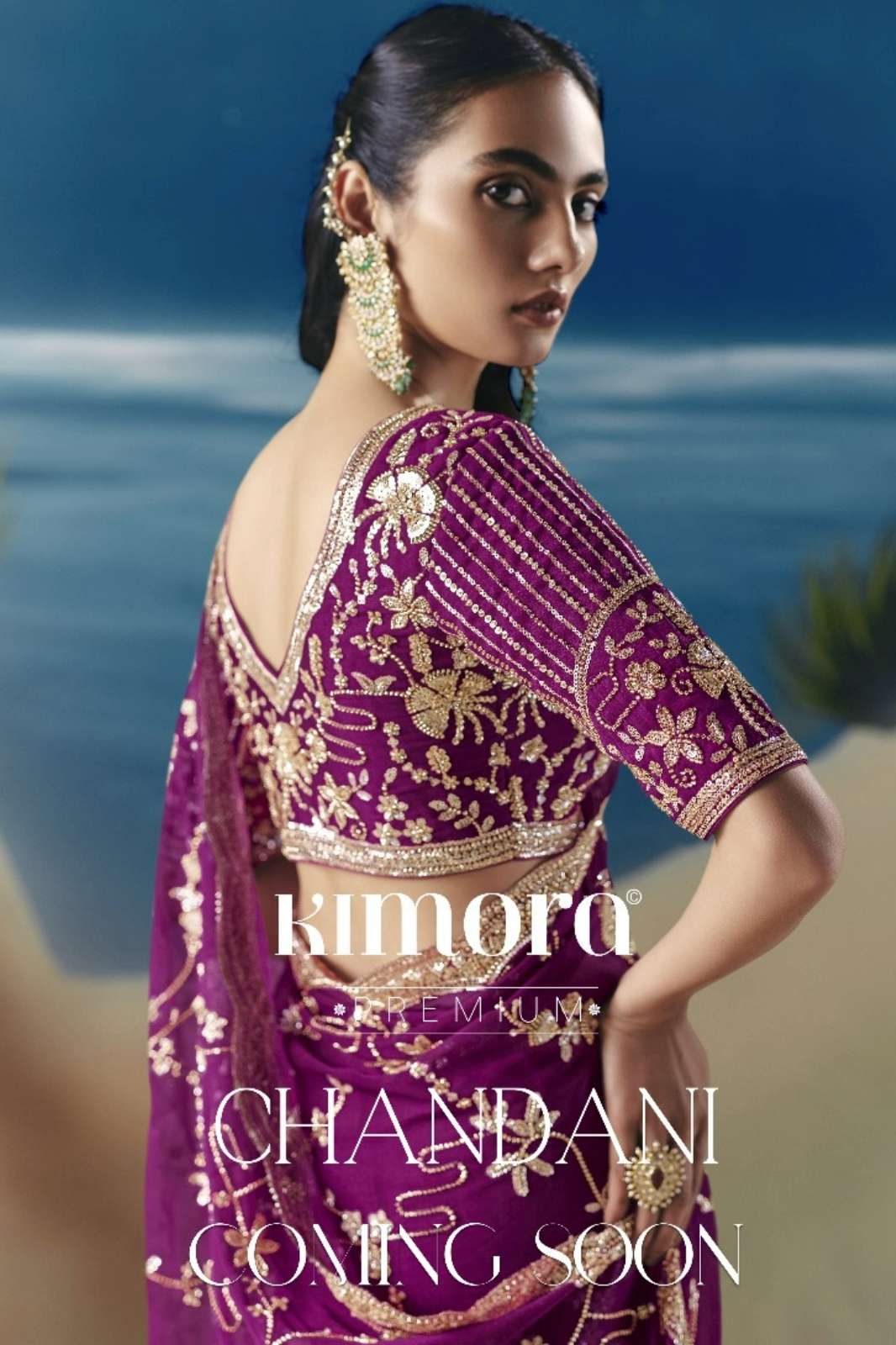 Kimora Chandani Beautiful Designer Embroidered & Stone Work Wedding Wear Saree 
