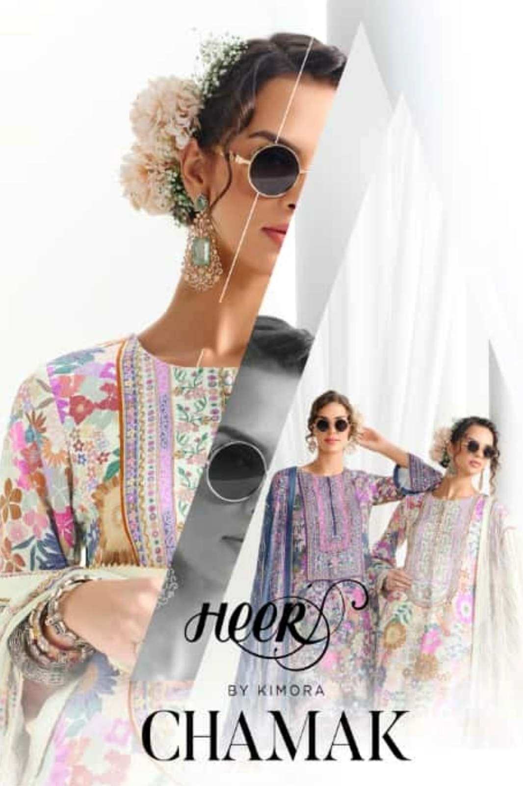 KIMORA  HEER CHAMAK PURE PASHMINA DIGITAL PRINT KINARI GOTTA WORK SUIT