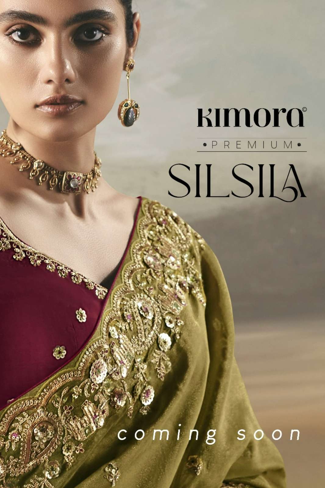 Kimora Silsila Wedding Wear Premium Tissue Zari Embroidered Saree 