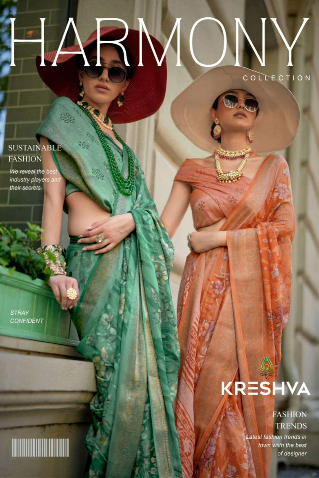 Kreshva Harmony 4323 TO 4326 Georgette Jacquard Border Pallu Saree