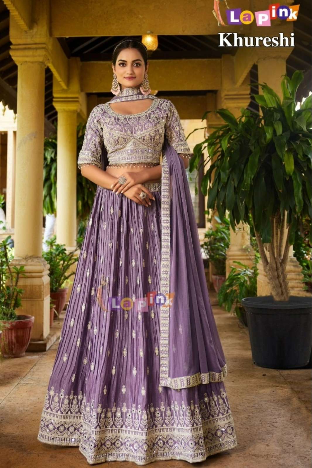 Lapink Khureshi Ready to Wear Viscose Embroidered & Mirror Work Lehenga Choli 