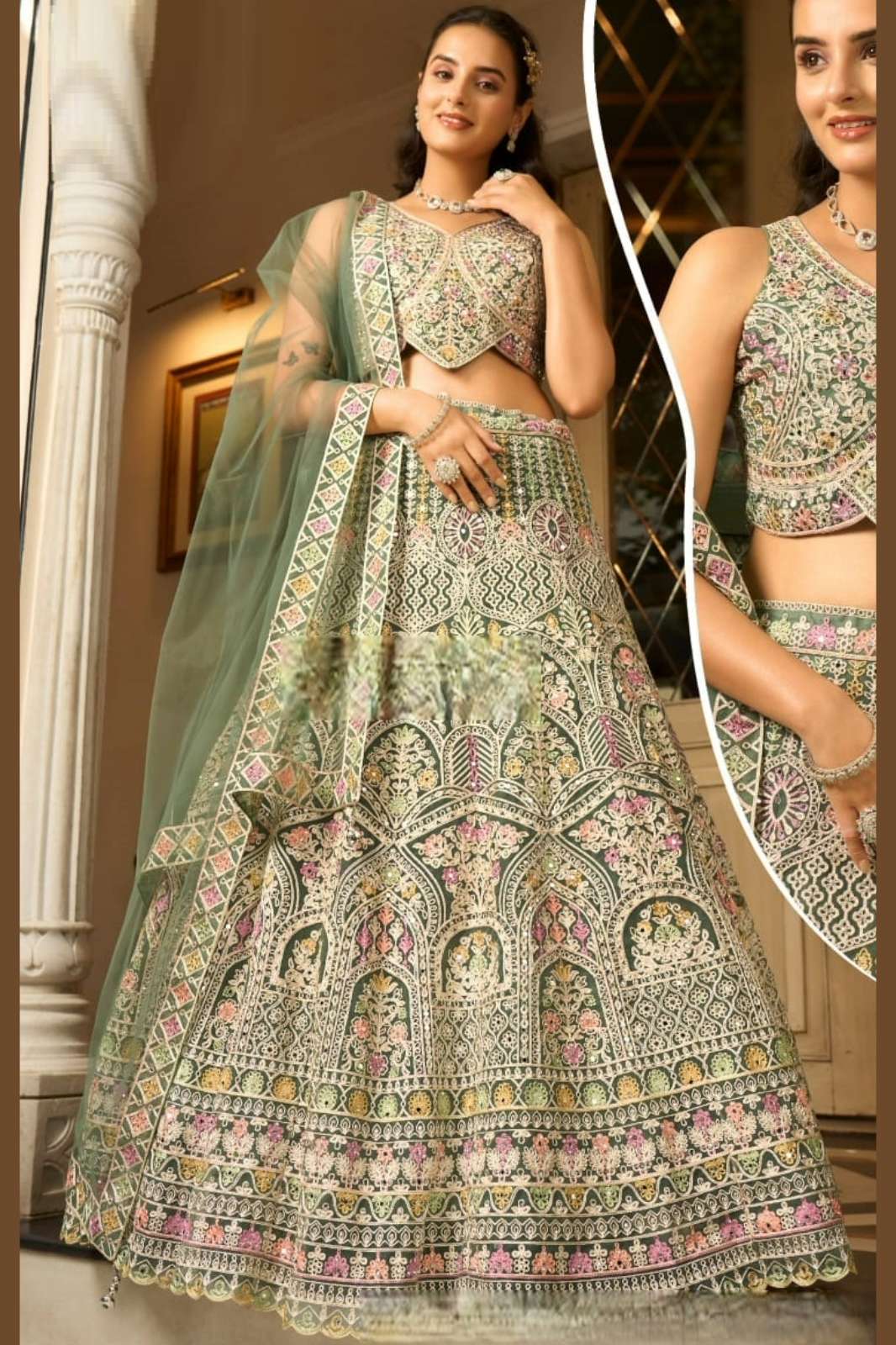 Lapink Net Designer Fancy Lehenga Set with Net Dupatta