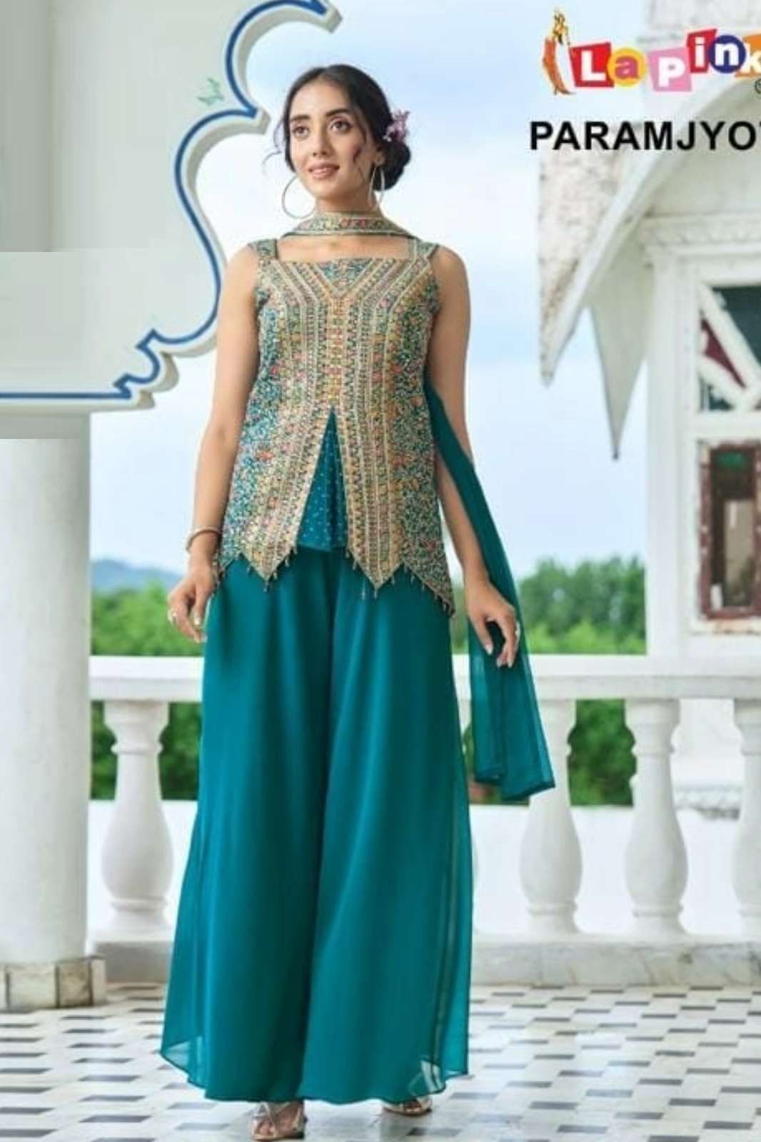 Lapink PARAMJYOT Ready to Wear Viscose Embroidery & Stone Work Suit