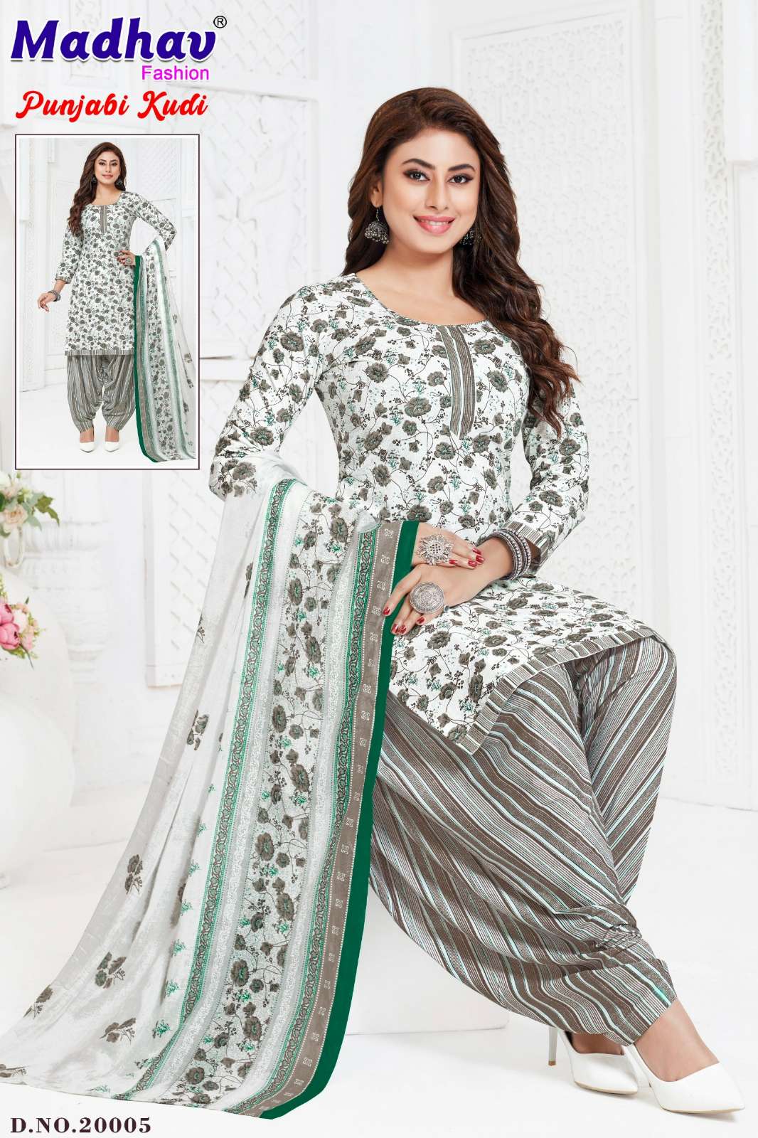 Madhav Fashion PUNJABI KUDI VOL 20 Pure Cotton Printed Unstitched Suit Material