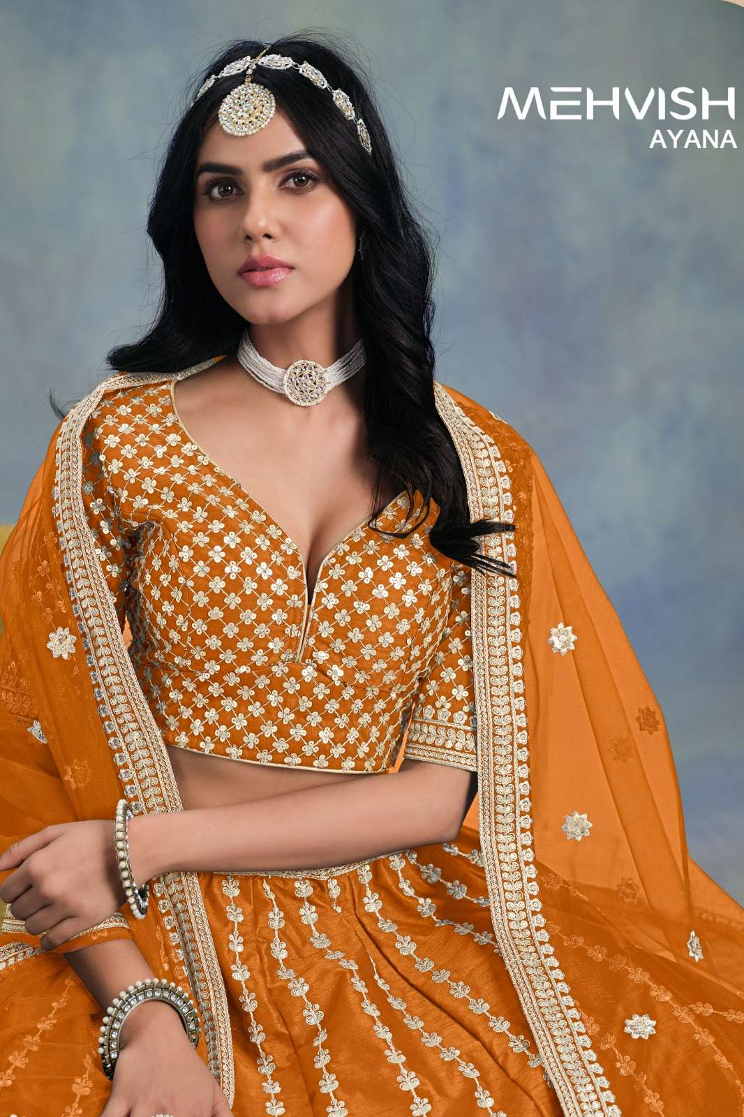 MEHVISH AYANA BY MEHVISH ART SILK DESIGNER LEHENGA CHOLI