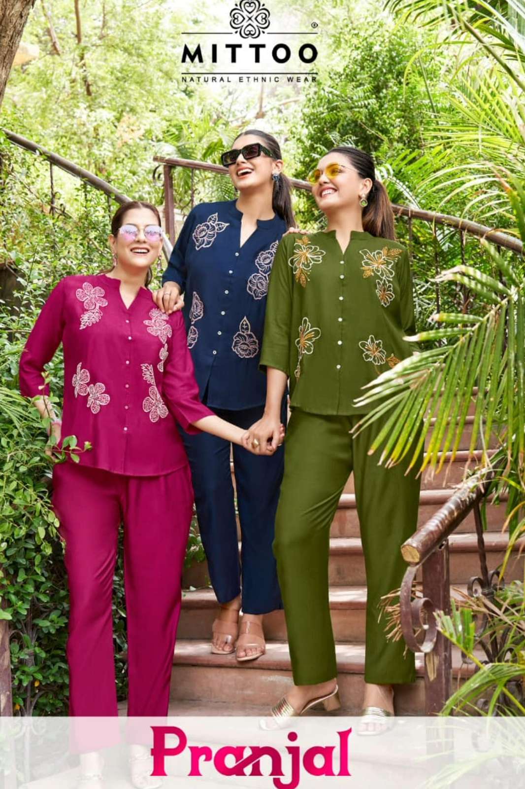 Mittoo Pranjal Ready to Wear Viscose Weaving Work Co ord Set with Thread & Handwork