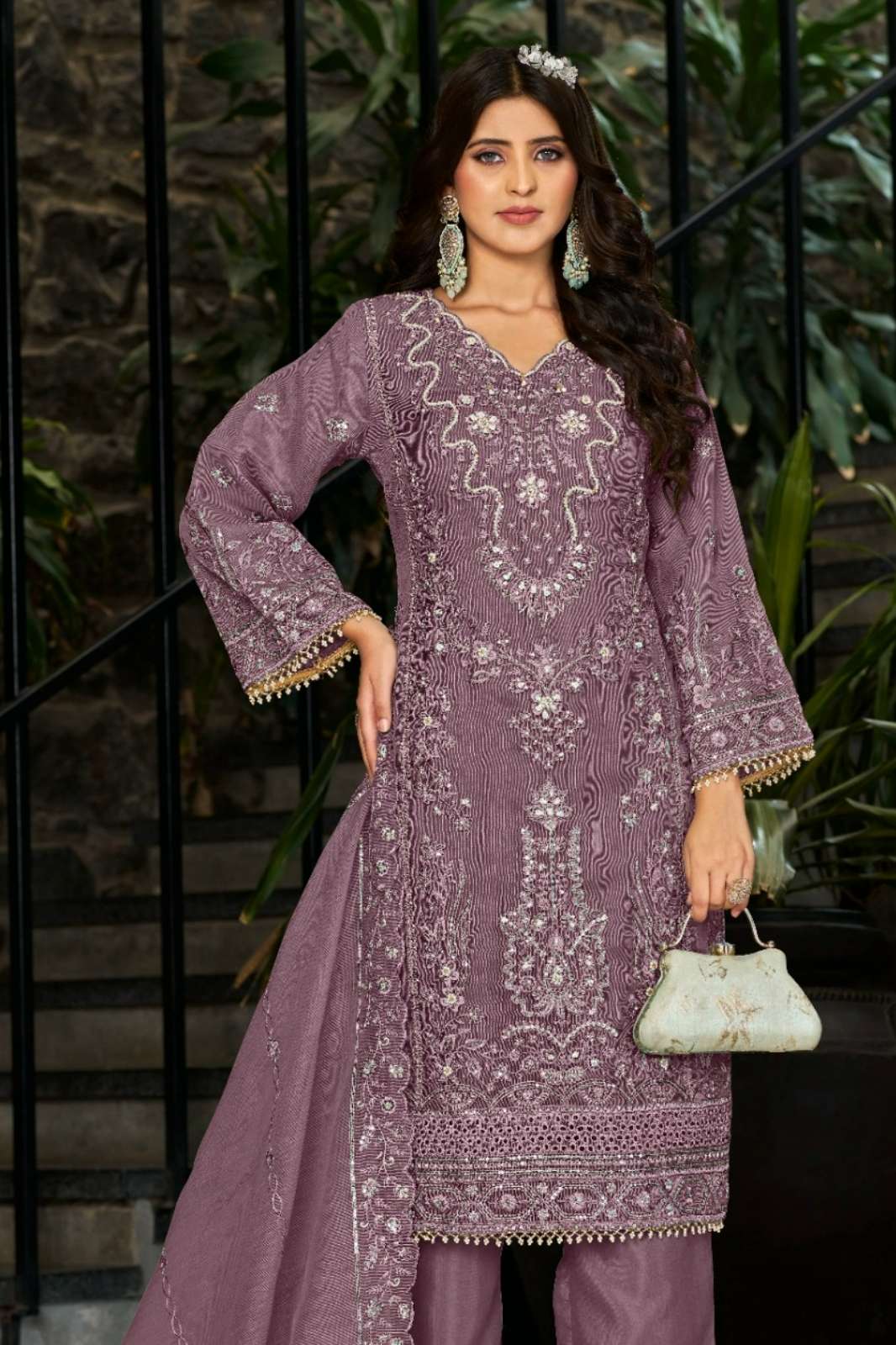 Motifz 979 kota cheks Pakistani Suit with Embroidery khatli work  