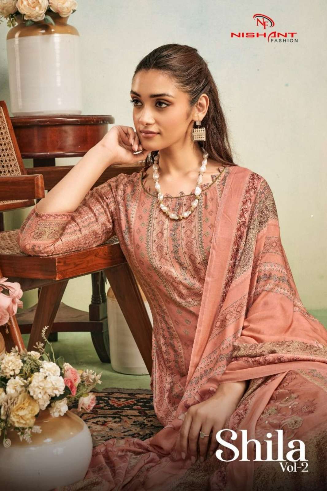 NISHANT FASHION SHILA VOL 2 PURE VISCOSE SIMER PASMINA SUIT WITH HANDWORK