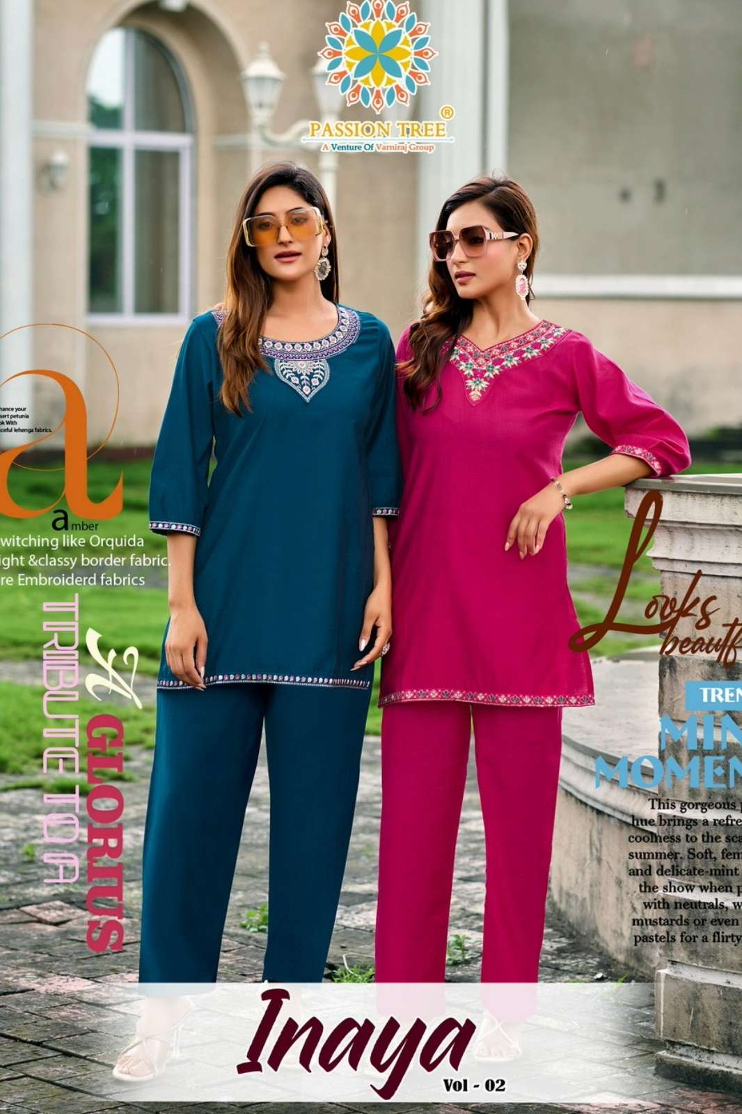 Passion Tree INAYA VOL 2 Ready to Wear Vetican Silk Embroidered Co ord Sets