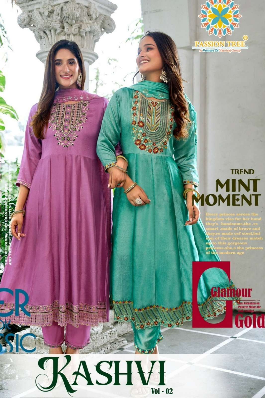 Passion Tree KASHVI VOL 2 Ready to Wear Vichitra Silk Embroidered Suit 