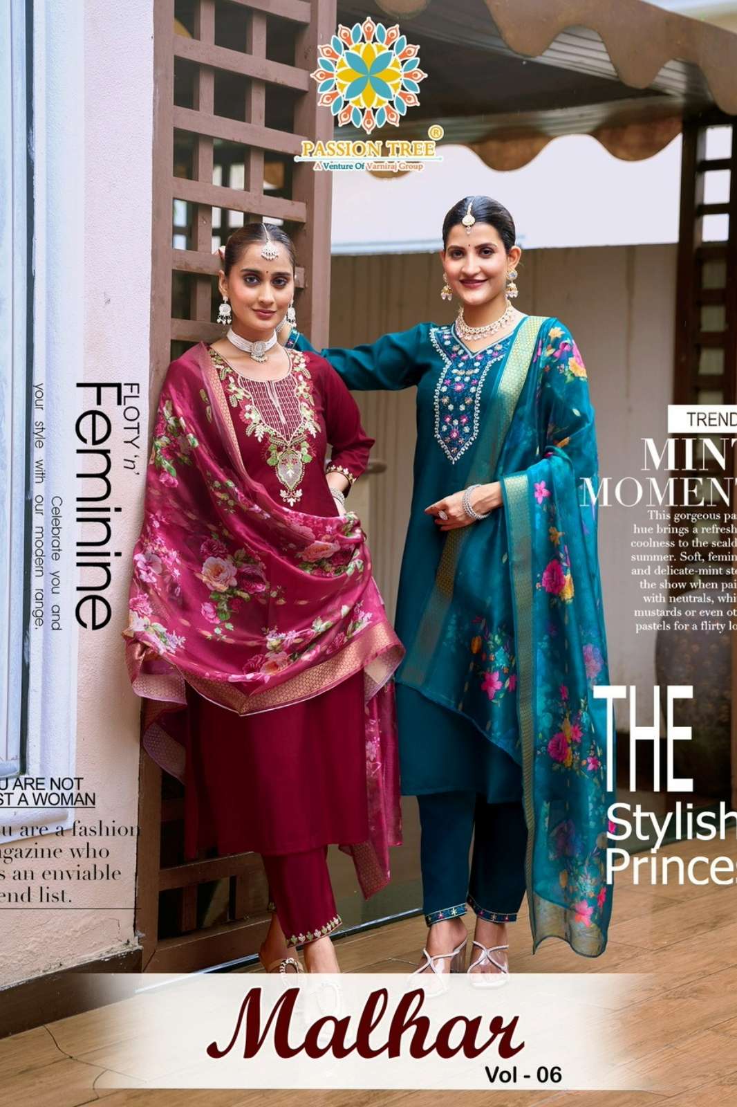 Passion Tree  MALHAR VOL 6 Ready to Wear Roman Silk Embroidered Suit 