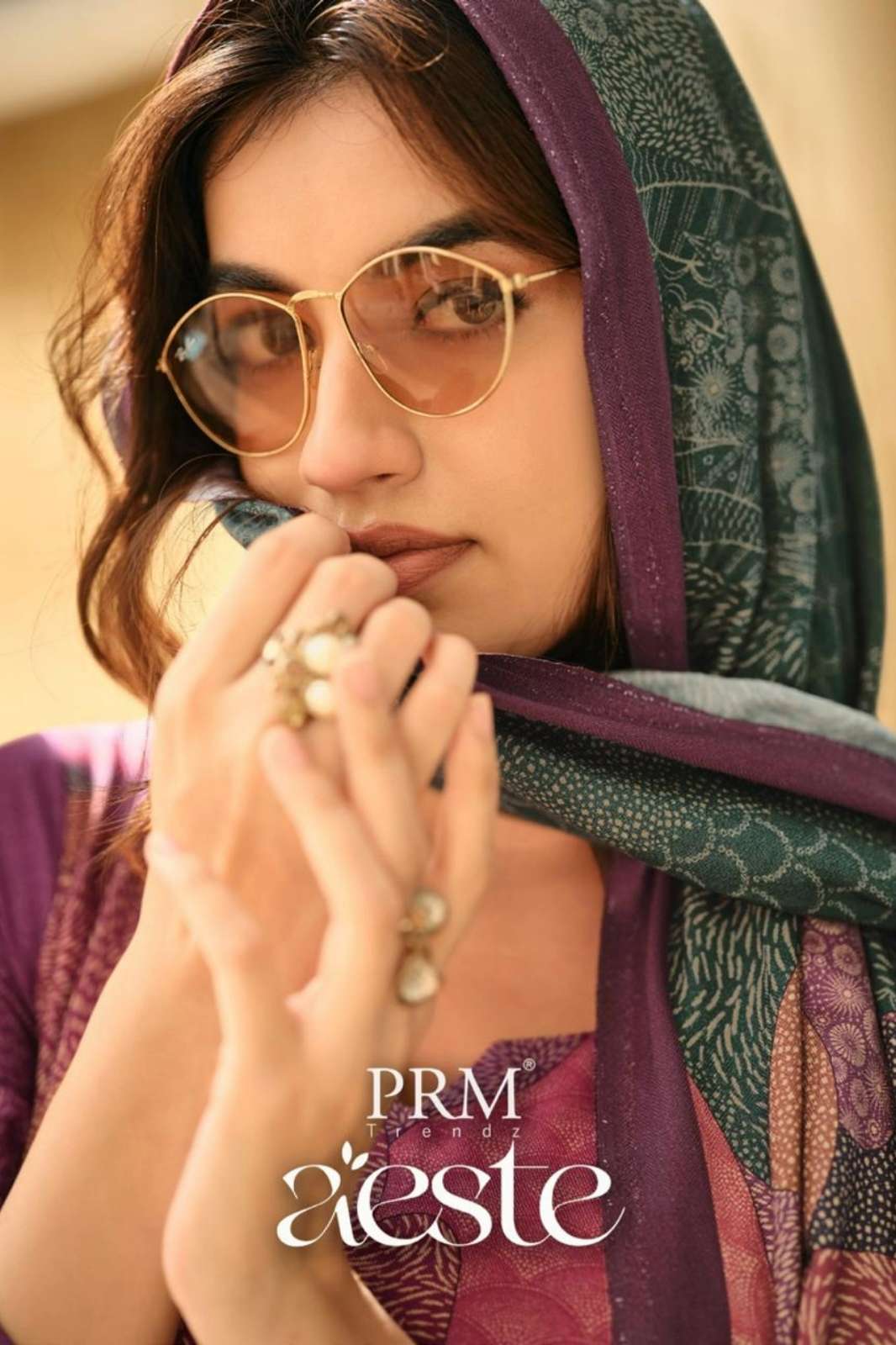 PRM Trendz AESTE Viscos Pashmina Digital Printed Suit with Hendwork