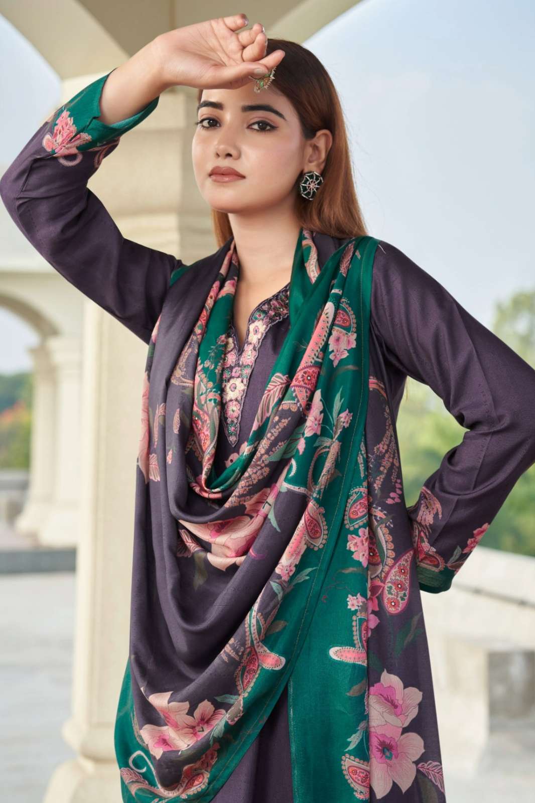  RAAHI VOL 6 VISCOSE PASHMINA DIGITAL PRINTED SUIT WITH EMBROIDERY 