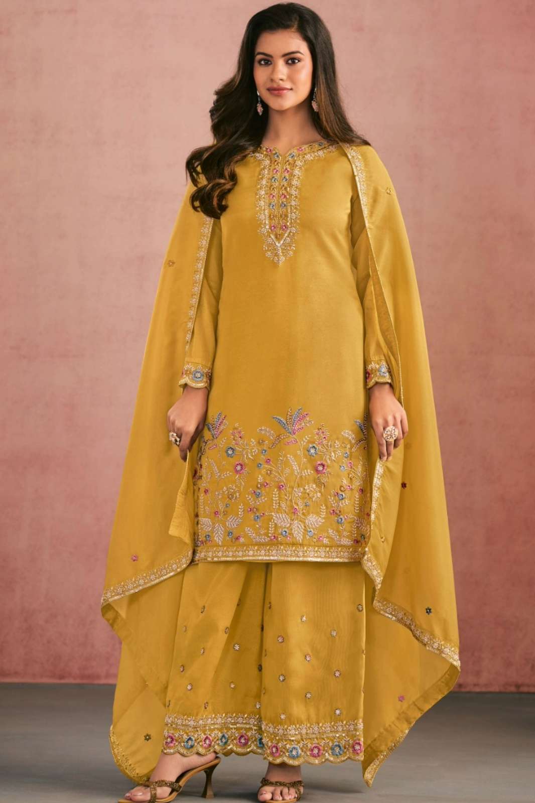 RADHA TRENDZ SUHANI READY TO WEAR PREMIUM COSMOSE SIMAR SILK EMBROIDARED SUIT