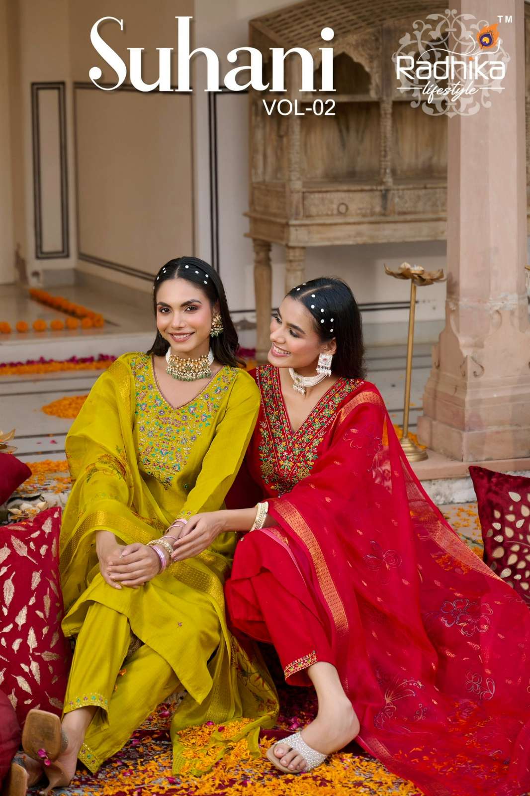 RADHIKA SUHANI VOL 2 READY TO WEAR VERTICAN SILK EMBROIDERED SUIT 