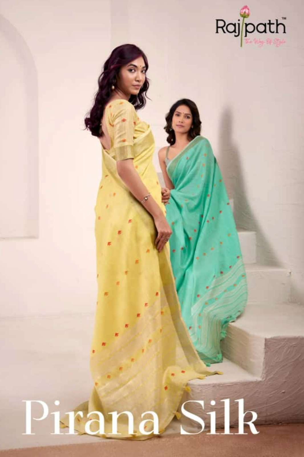 Rajpath PIRANA SILK Formal Wear Linen Silk Designer Saree