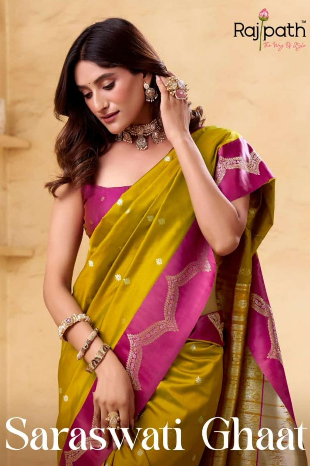 Rajpath SARASWATI GHAT Soft Satin Silk Designer Saree