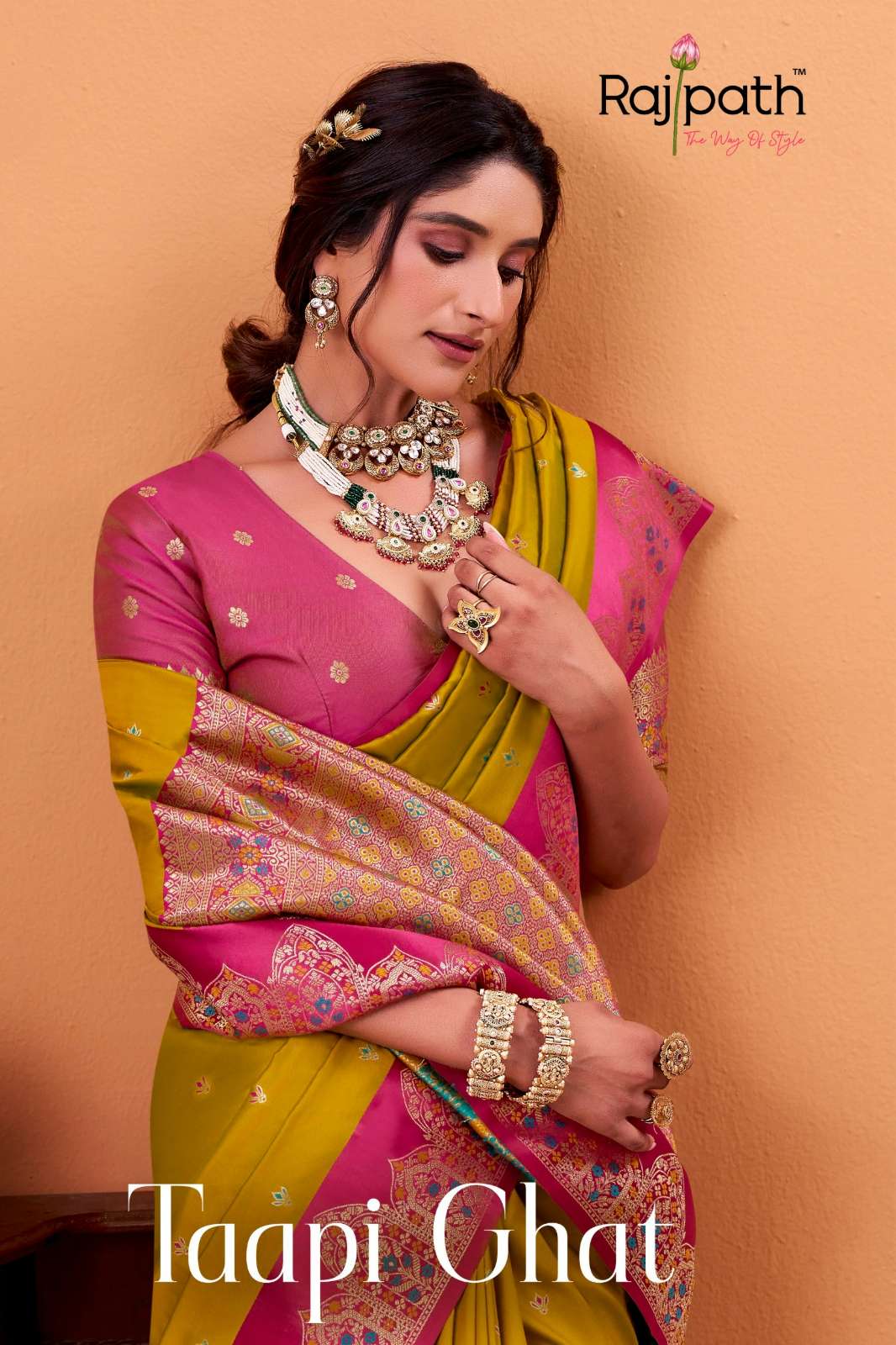 Rajpath TAAPI GHAT GHAT SOFT SATTIN SILK DESIGNER SAREE