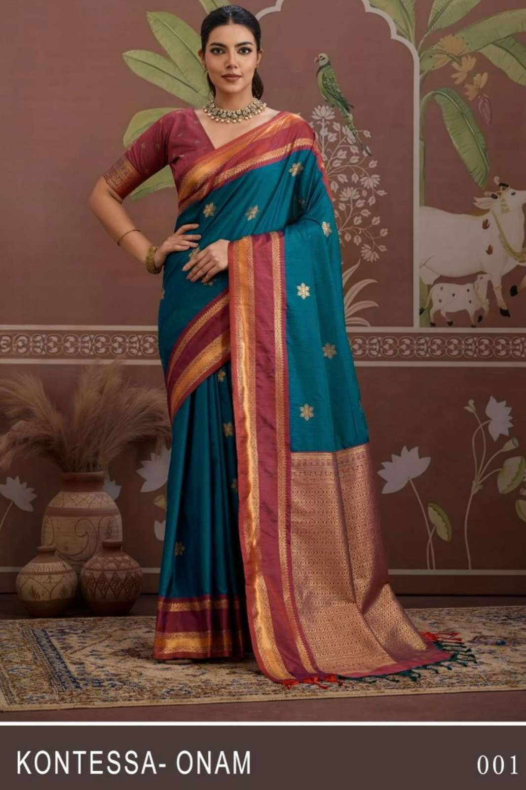 Rajtex Kontessa Onam 001 TO 006 Tussar Silk Handloom Weaving Saree