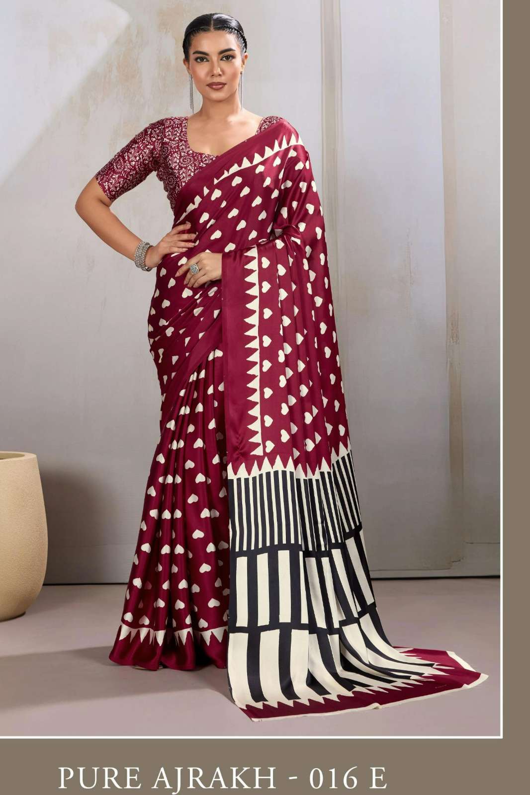 Rajtex Pure Ajrakh 016 016 A TO 016 F Modal Satin Ajrakh Print Saree