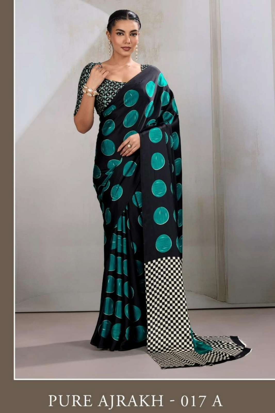 Rajtex Pure Ajrakh 017 017 A TO 017 F Modal Satin Ajrakh Print Saree