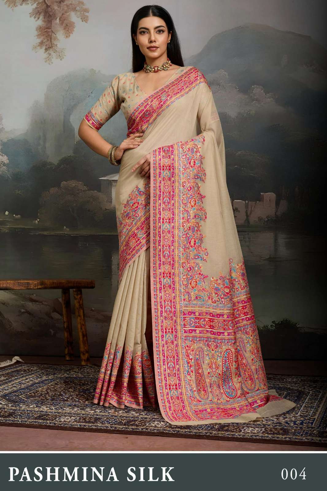 Rajtex Pure Pashmina 001 TO 006 Modal Cotton Pashmina Weaving Saree