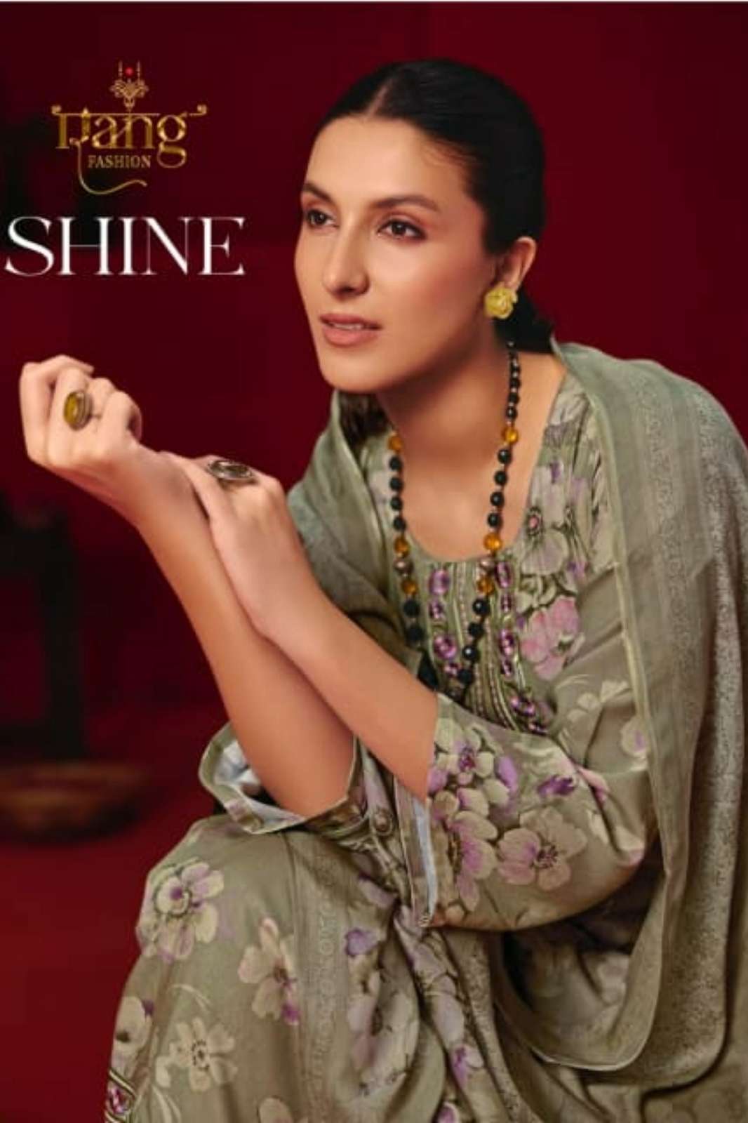 Rang Fashion SHINE Pashmina Shimmer Digital Printed Suit With Hand Work